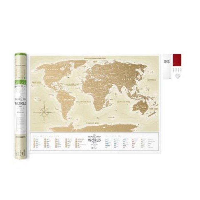 Скретч карта 1DEA.me Travel Map Gold World украинский (13001) изображение 3