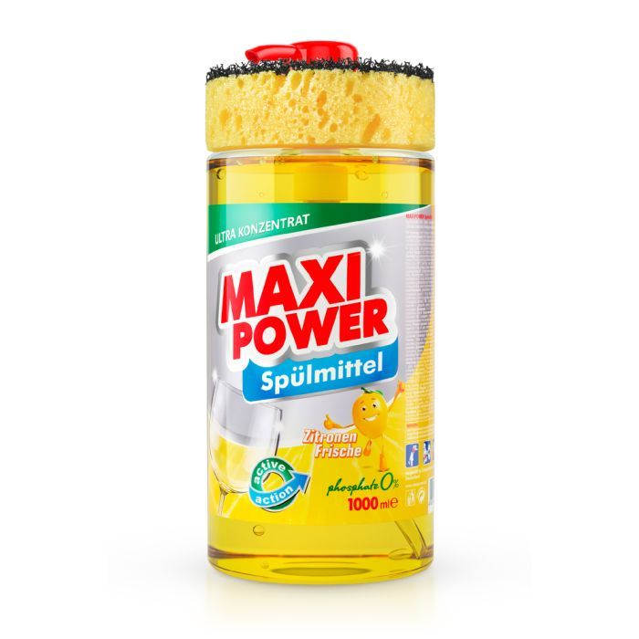 Средство для ручного мытья посуды Maxi Power Лимон запаска 1000 мл (4823098408444)