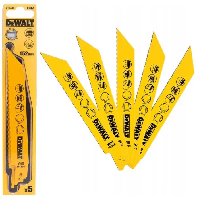 Полотно DeWALT для шабельних пилок, біметалічний, швидкий пропил, 152 мм, 18 TPI, 5 шт (DT2384) зображення 3