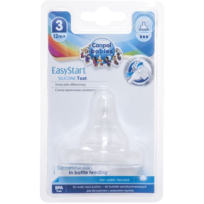 Соска Canpol babies EasyStart силиконовая с широким горлышком, быстрая 1 шт. (21/722) изображение 2