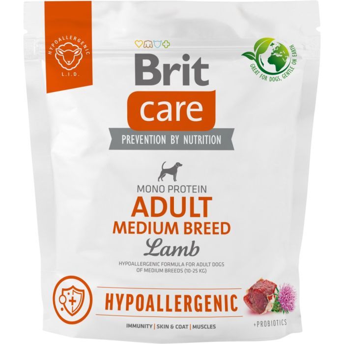 Сухой корм для собак Brit Care Dog Hypoallergenic Adult Medium Breed гипоаллергенный с ягненком 12 кг (8595602559015)