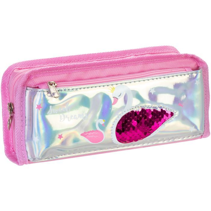 Пенал Cool For School голографический с пайетками 2 отделения Sweet Dreams голубой (CF86967)
