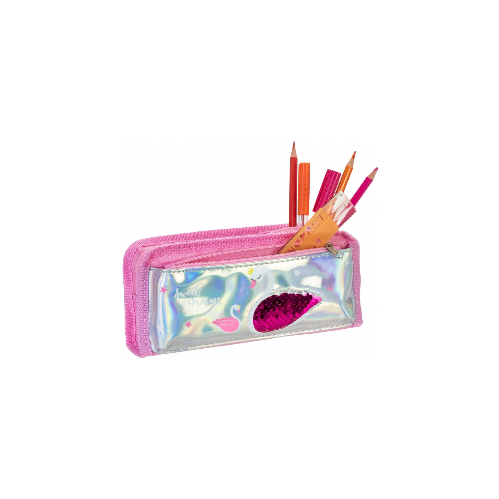 Пенал Cool For School голографический с пайетками 2 отделения Sweet Dreams розовый (CF86969) изображение 2