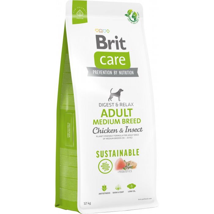 Сухий корм для собак Brit Care Dog Sustainable Adult Medium Breed з куркою та комахами 3 кг (8595602558698)