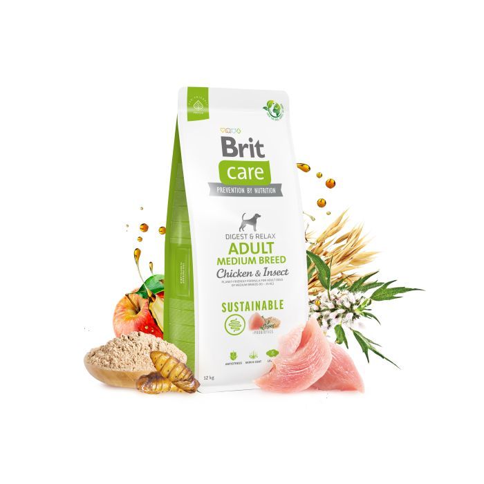 Сухий корм для собак Brit Care Dog Sustainable Adult Medium Breed з куркою та комахами 3 кг (8595602558698) зображення 2