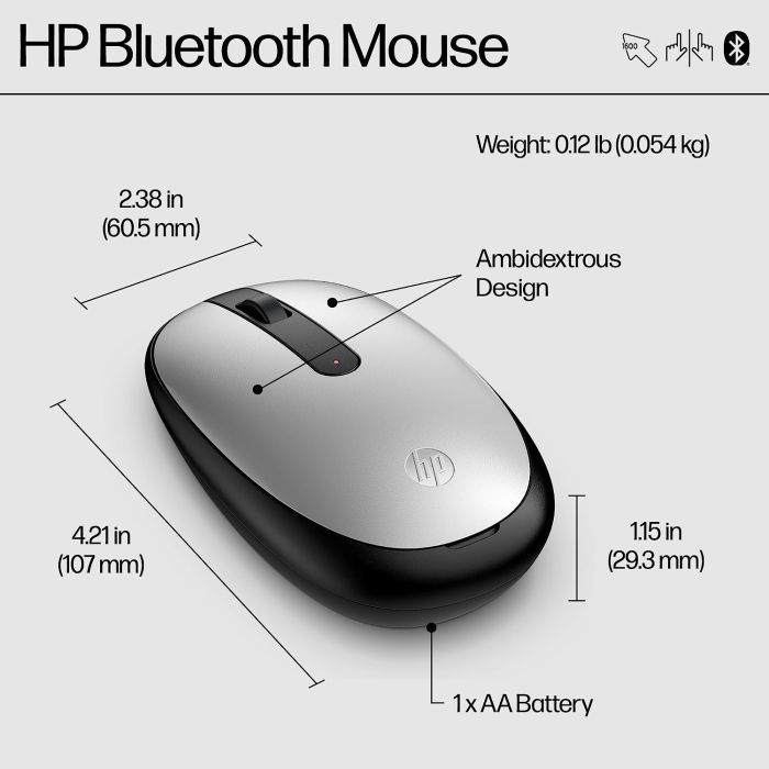 Мышка HP 240 Bluetooth White (793F9AA) изображение 4