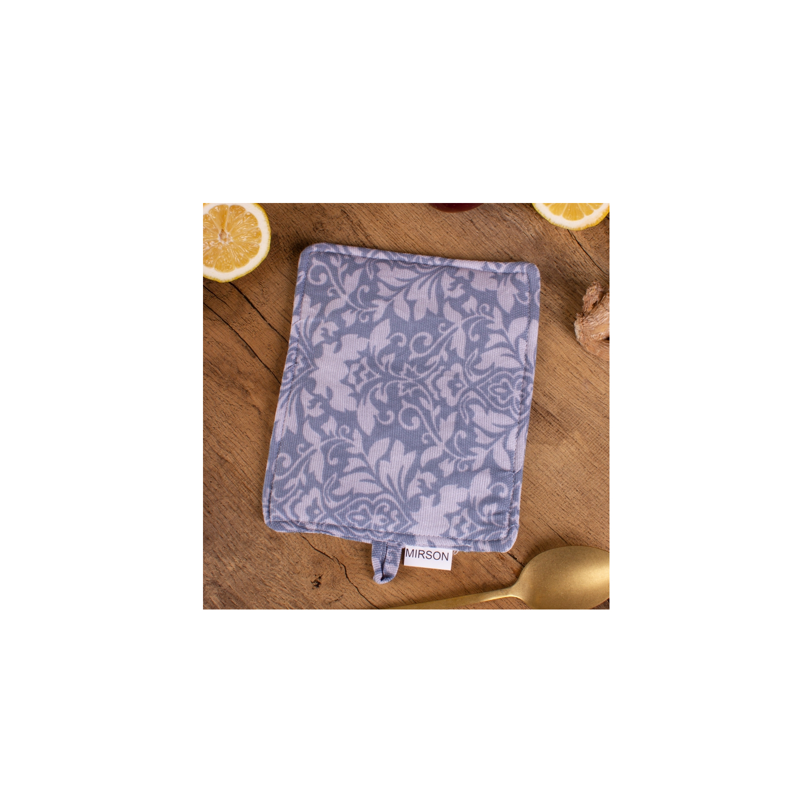 Кухонная прихватка MirSon рогожа/полупанама №217 - Blue patterns (2200006754459) изображение 2