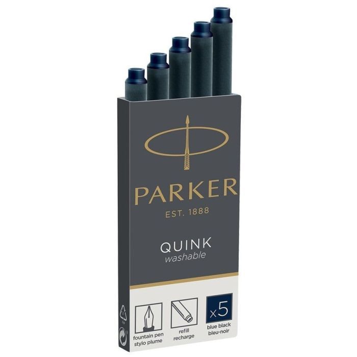 Чернила для перьевых ручек Parker Картриджи Quink / 5шт темно синие (11 410BLB)