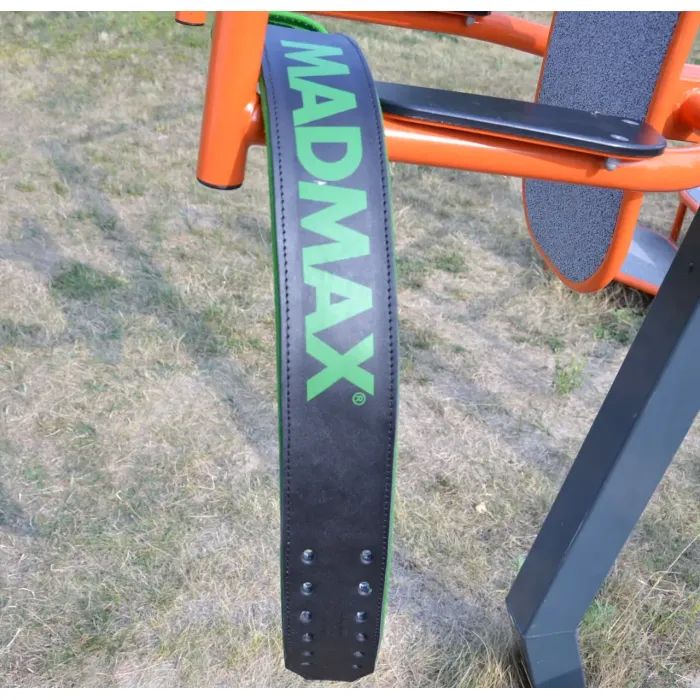Атлетичний пояс MadMax MFB-302 Quick Release Belt шкіряний Black/Green L (MFB-302_L) зображення 3
