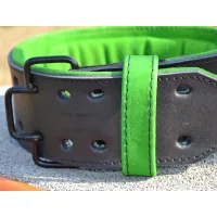 Атлетичний пояс MadMax MFB-302 Quick Release Belt шкіряний Black/Green L (MFB-302_L) зображення 7