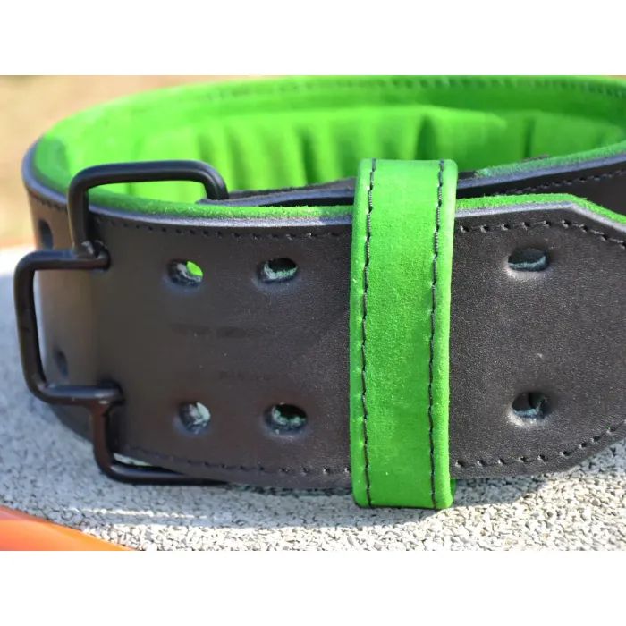 Атлетичний пояс MadMax MFB-302 Quick Release Belt шкіряний Black/Green L (MFB-302_L) зображення 7