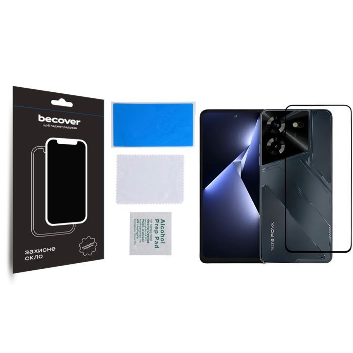 Скло захисне BeCover Tecno POVA 5 (LH7n) Black (710031) зображення 4