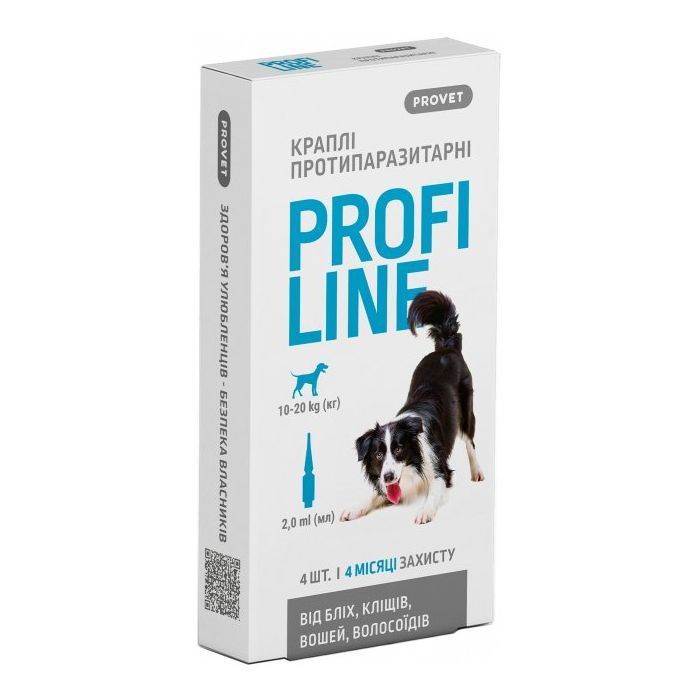 Капли для животных ProVET Profiline инсектоакарицид для собак 10-20 кг 1/2 мл (4823082431076)