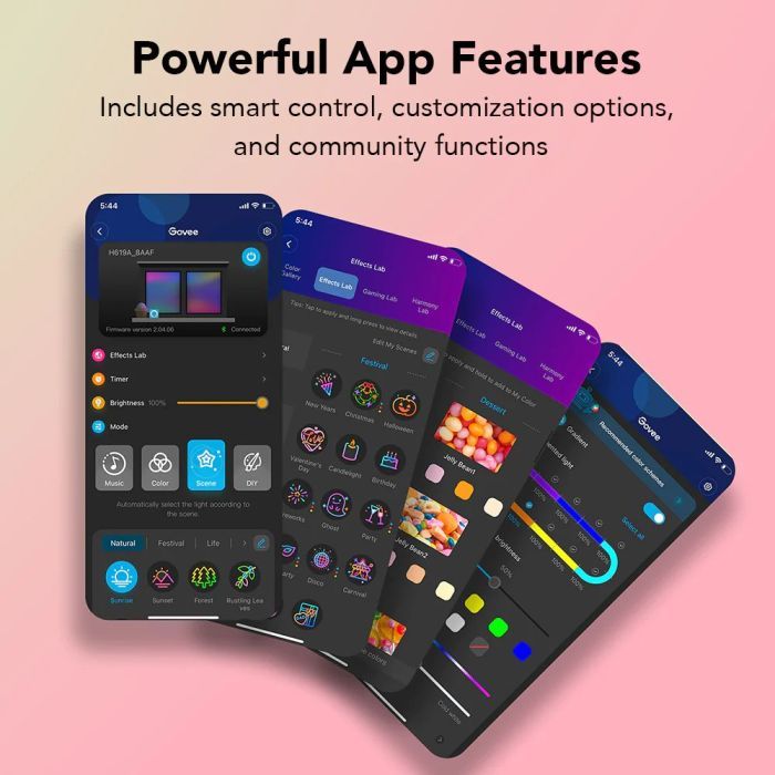 Світлодіодна стрічка Govee RGBIC Basic Wi-Fi + Bluetooth LED Strip Light With Protective Coating 5м Білий (H619A3D1) зображення 12