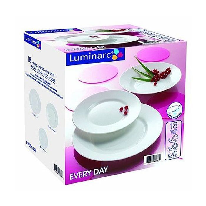 Столовий сервіз Luminarc Everyday Білий 18 предметів (G0566) зображення 2