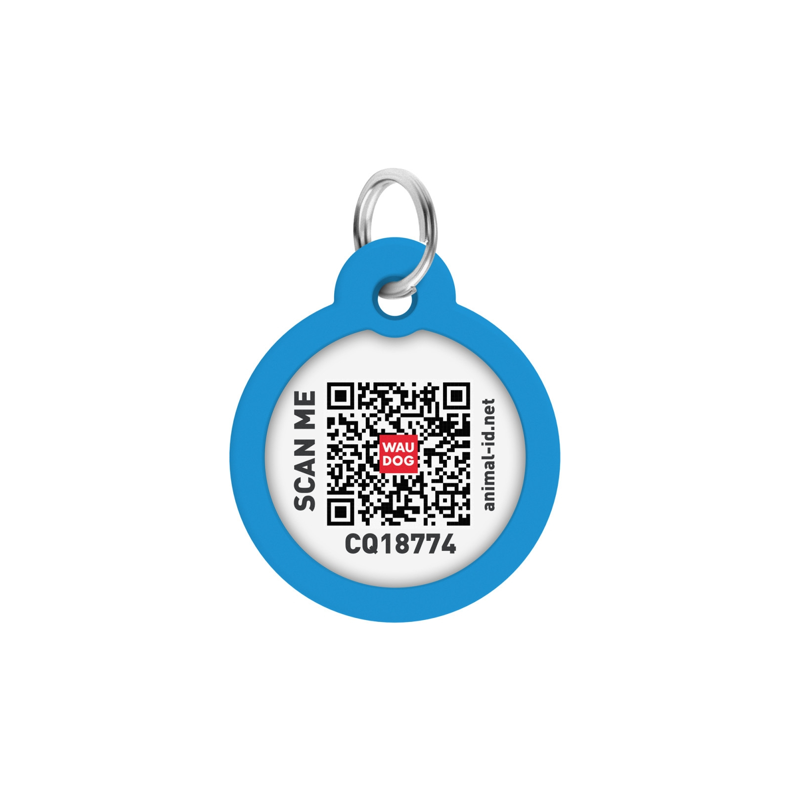 Адресник для тварин WAUDOG Smart ID з QR паспортом "Градієнт блакитний", коло 25 мм (225-4036) зображення 3