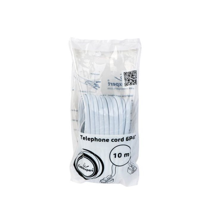 Патч-корд телефонний 10м RJ11 (6P4C) Cablexpert (TC6P4C-10M) зображення 2