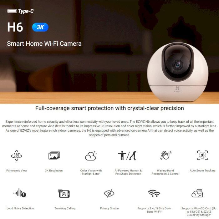 Камера видеонаблюдения Ezviz CS-H6-5WF (4.0) изображение 7