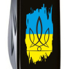 Нож Victorinox Huntsman Ukraine 91 мм Чорний Тризуб фігурний на тлі прапора (1.3713.3_T1026u) изображение 4