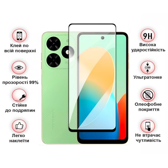 Стекло защитное BeCover Tecno Spark Go 2024 (BG6) Black (710484) изображение 3