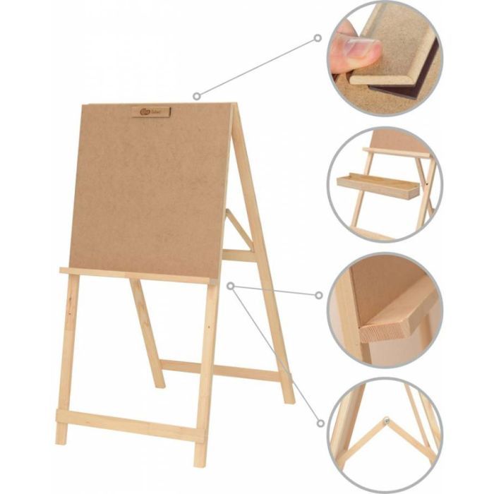 Мольберт Rosa стаціонарний, Хлопушка одностороння, сосна, 60х85х115см (4823098512790)