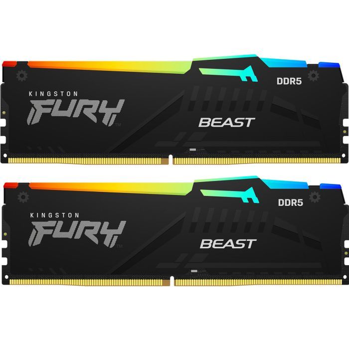 Модуль памяти для компьютера DDR5 64GB (2x32GB) 6000 MHz Beast RGB Kingston Fury (ex.HyperX) (KF560C30BBAK2-64)