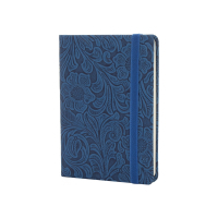 Книга записная Optima А6 LADY твердая обложка текстиль, резинка, кремовый блок, линия голубой (O20389-11)