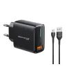 Зарядное устройство Grand-X Quick Charge QС3.0 + cableUSB-Lightning (CH-550BL)