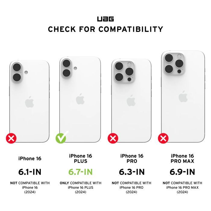 Чехол для мобильного телефона UAG iPhone 16 Plus Essential Armor Magsafe Black (114447114040) изображение 7
