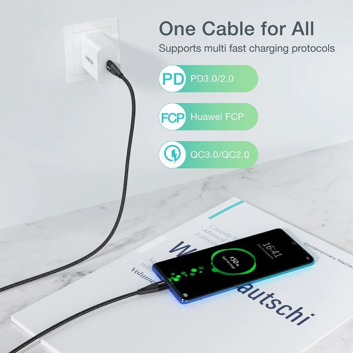 Дата кабель USB-C to USB-C 1.2m USB4.Gen 3 40 Gbps 240W Choetech (XCC-1040) изображение 4