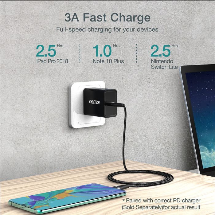 Дата кабель USB-C to USB-C 1.2m USB4.Gen 3 40 Gbps 240W Choetech (XCC-1040) изображение 6