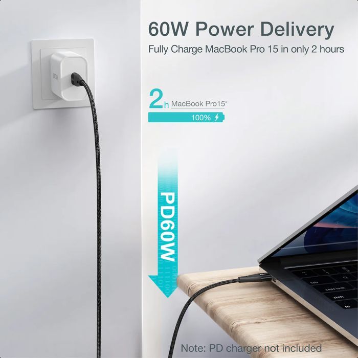 Дата кабель USB-C to USB-C 1.2m USB4.Gen 3 40 Gbps 240W Choetech (XCC-1040) изображение 8