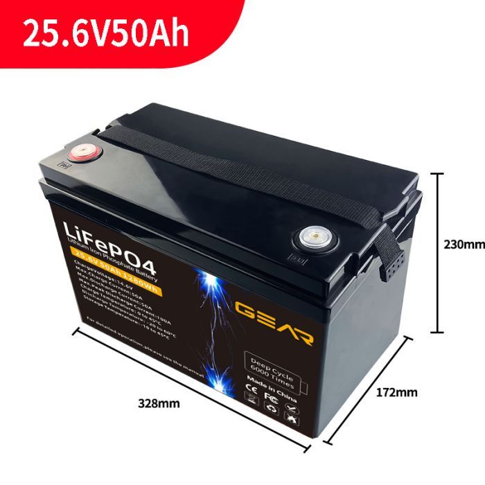 Батарея LiFePo4 GEAR 25.6V - 50Ah (GB-LiFePo4-25.6-50) зображення 2