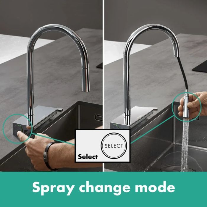 Смеситель Hansgrohe Aquno Select M81 , 22 см, хром (73837000) изображение 3
