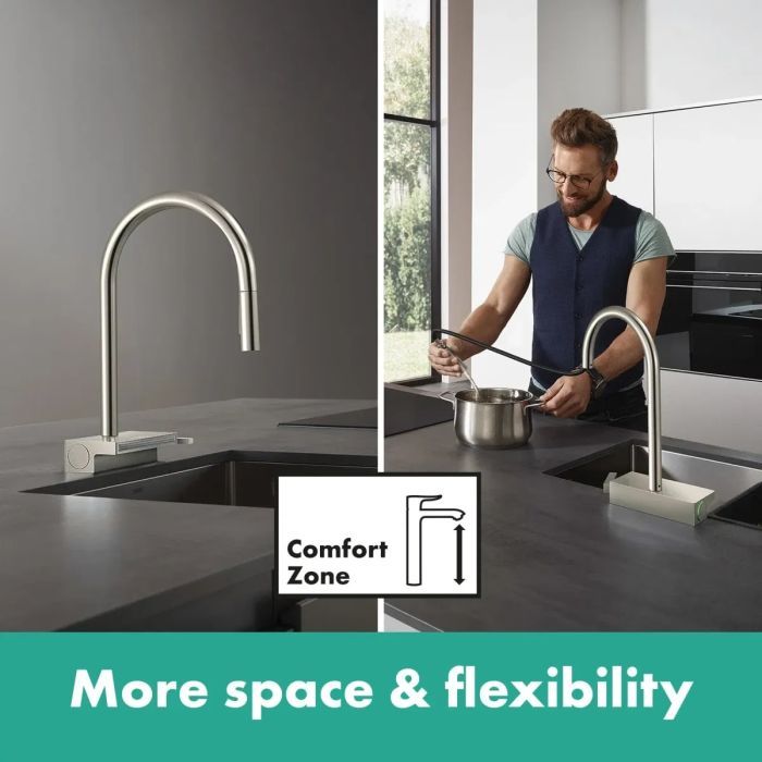 Смеситель Hansgrohe Aquno Select M81 , 22 см, хром (73837000) изображение 5