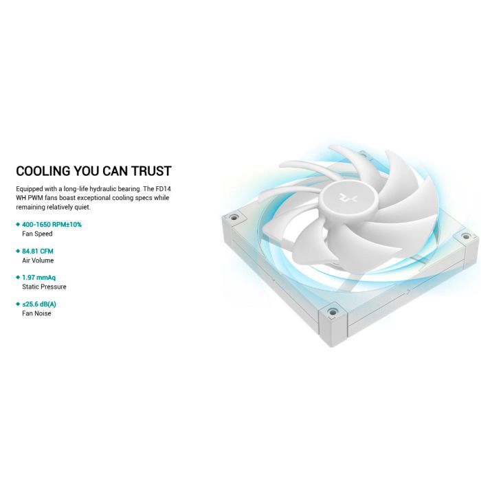 Кулер для корпуса Deepcool FD14 WH изображение 10