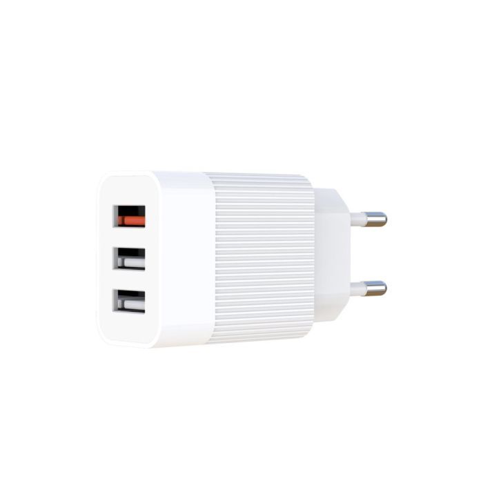 Зарядний пристрій XO QC 3.0 L72 30W (18W/1USB + 2.4A/2 USB) + cable Lightning White (XO-L72i-WH) зображення 4