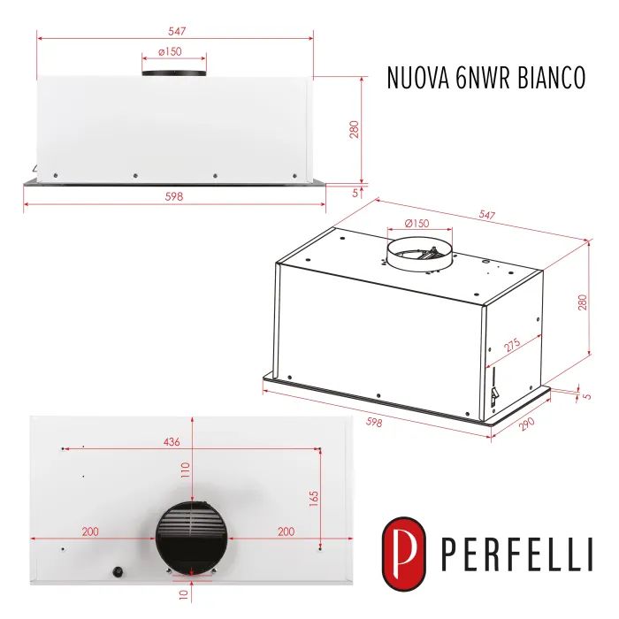 Витяжка кухонна Perfelli NUOVA 6NWR BIANCO зображення 12