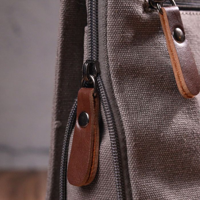 Сумка Vintage Мужская из текстиля Серая (21266) изображение 10