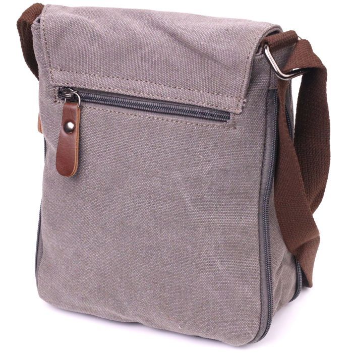 Сумка Vintage Мужская из текстиля Серая (21266) изображение 2
