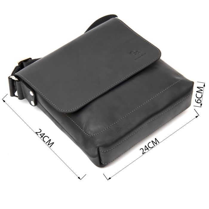 Сумка Grande Pelle Кожаная мужская Темно-синяя (11433) изображение 3