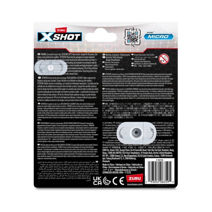 Іграшкова зброя Zuru X-Shot Швидкострільний бластер Excel Micro 2.0 Color Card (8 патронів) (36726TQ1R) зображення 6