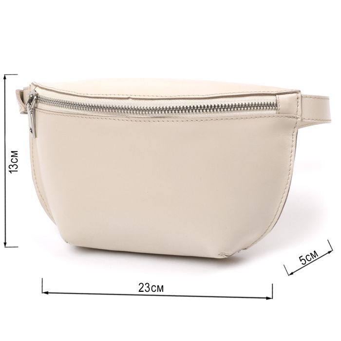 Сумка Shvigel Бананка из натуральной кожи Бежевая (16391) изображение 3