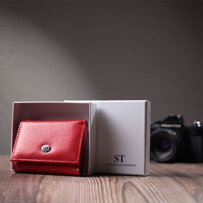 Портмоне ST Leather З натуральної шкіри Червоне (22729) зображення 12