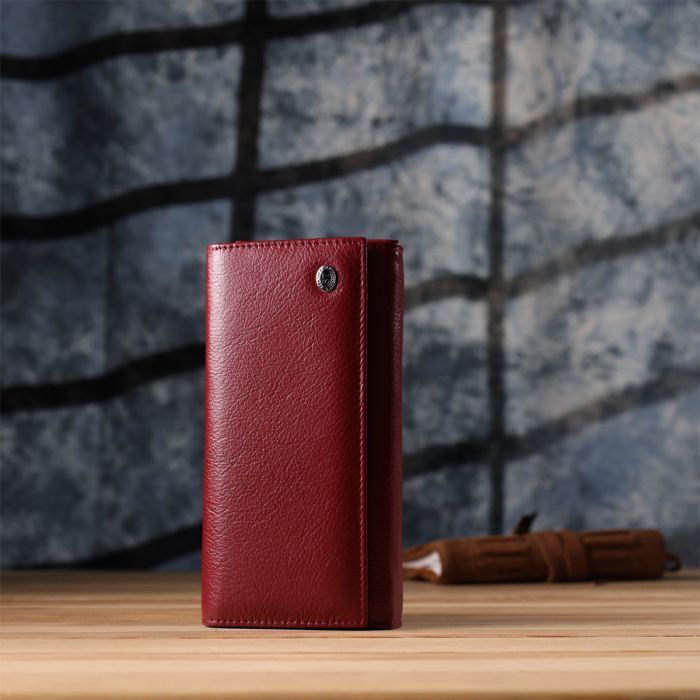 Гаманець ST Leather З натуральної шкіри Бордовий (23113) зображення 10