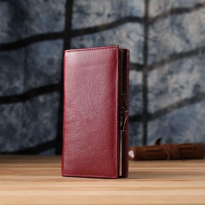 Гаманець ST Leather З натуральної шкіри Бордовий (23113) зображення 11