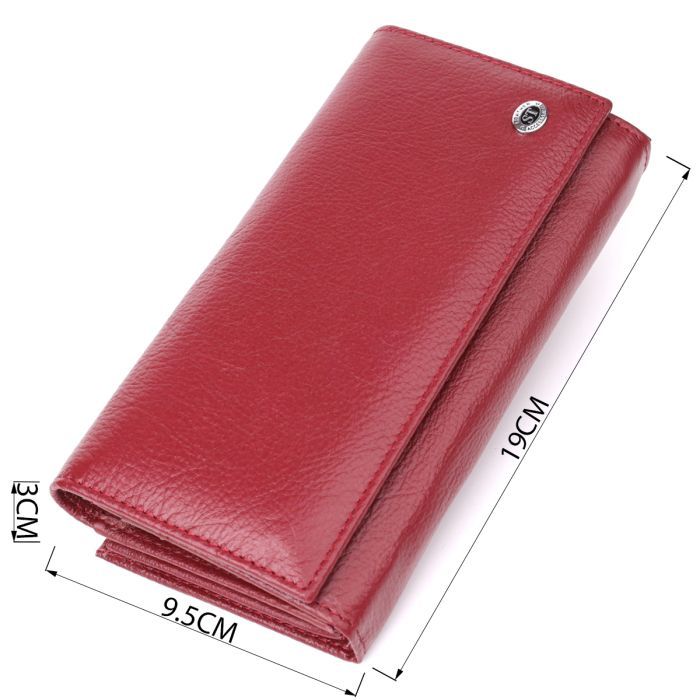 Гаманець ST Leather З натуральної шкіри Бордовий (23113) зображення 3