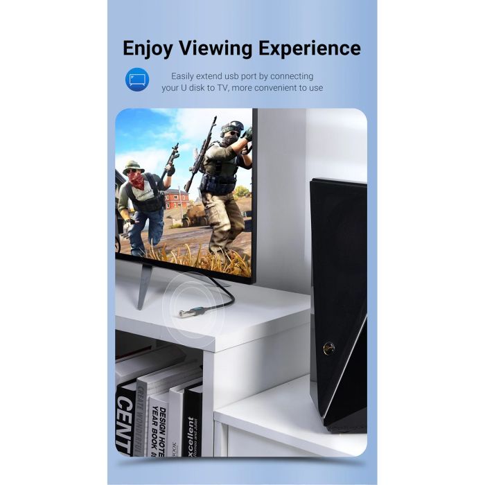 Дата кабель USB 2.0 AM/AF 1.5m black VENTION (CBIBG) изображение 10