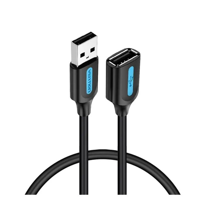 Дата кабель USB 2.0 AM/AF 1.5m black Vention (CBIBG)