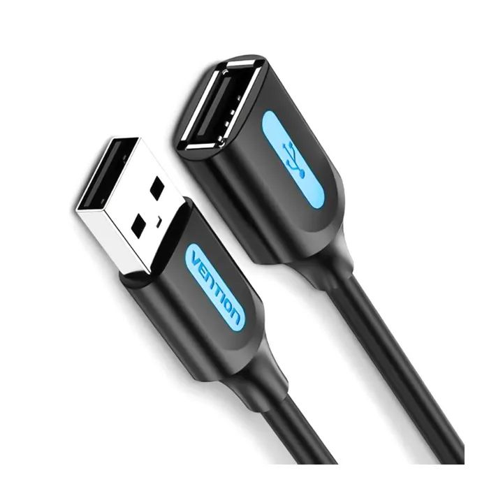 Дата кабель USB 2.0 AM/AF 1.5m black Vention (CBIBG) изображение 2